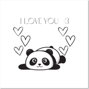 Panda I Love You Posters and Art